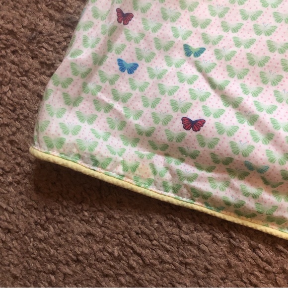 Vintage 90s Gap Womans Tank Top 6 Cotton Blouse Butterflies White Green Straps - Picture 6 of 9